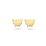 14 Karaat Geelgouden kinderoorknoppen Vlinder - Formaat 5 x 3.8 mm