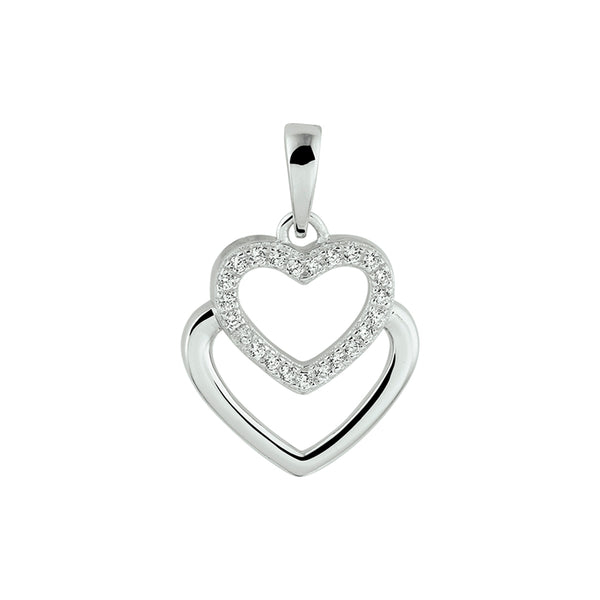 Hanger Hart Zirkonia Zilver Gerhodineerd