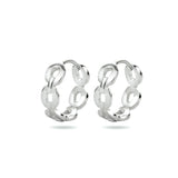 Klapoorringen met een Schakelmotief van Gerhodineerd Zilver - Formaat 3.5x12mm