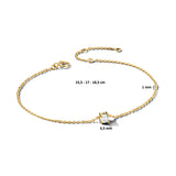 Damesarmband van 14 Karaat Geelgoud met Geboortesteen Zirkonia April - Lengte 15.5+3cm