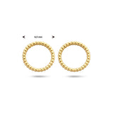 Oorknoppen Cirkel Twisted van 14 Karaat Geelgoud - Diameter 6.5mm