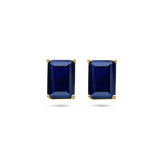 Oorknoppen met Blauw Zirkonia van 14 Karaat Geelgoud - Formaat 5x7mm
