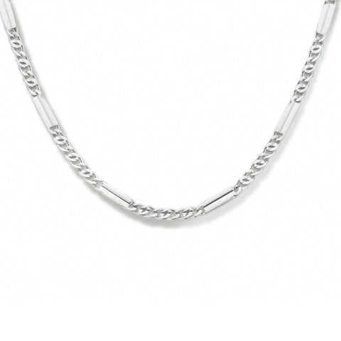 Damescollier van Gerhodineerd Zilver, Valkenoog schakel 2.4mm - Lengte 40+4cm