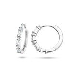 Klapoorringen van Gerhodineerd Zilver met Zirkonia - Diameter 17mm en Breedte 2mm