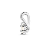 Hanger Geboortesteen April | Maansteen met Gerhodineerd Zilver - Formaat 5 x 10 mm