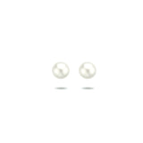 Oorknoppen met Parel 6 mm, Gerhodineerd Zilver