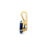 Hanger met Geboortesteen September | Saffier met 14 Karaat Geelgoud - Formaat 5 x 12.5mm