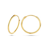 Oorringen van 14 Karaat Geelgoud Ronde Buis 1.3mm - Diameter 17mm