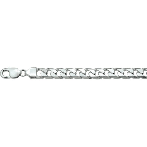 Herenarmband 7.5mm van 925 Zilver, Gourmet 6 Zijdes Geslepen - Lengte 20cm