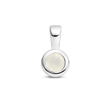 Hanger Geboortesteen April | Maansteen met Gerhodineerd Zilver - Formaat 5.5 x 11 mm