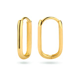 Paperclip klapoorringen van 14 Karaat Geelgoud - Formaat 2 x 16 mm