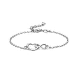 Damesarmband 1.7mm van Gerhodineerd Zilver, Hart & Infinity - Lengte 17+2cm