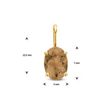 14 Karaat Geelgouden Hanger met Rookkwarts 0.73ct - Formaat 5 x 7mm