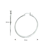 Oorringen van Gerhodineerd Zilver 0.8 mm - Diameter 40 mm