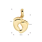Hanger Voetjes 10.5 x 16 mm van 14 Karaat Geelgoud