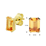 Oorknoppen van 14 Karaat Geelgoud met Citrien 2.50ct (2x 1.25ct)