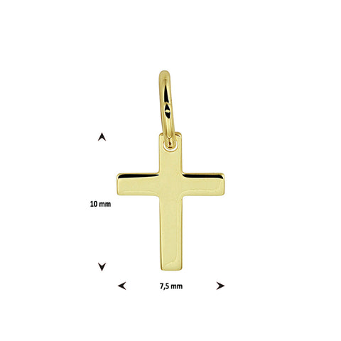 Hanger Kruis Massief Goud (Geelgoud)