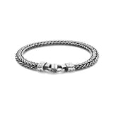 Herenarmband 7.2mm van Geoxideerd Zilver, Vossestaart Schakels - Lengte 20cm