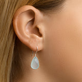Franse Haak Oorhangers met Chalcedoon 5.25ct (2x 2.625ct) van 925 Zilver - Formaat 11.5x30mm