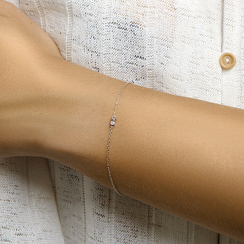 Armband Zirkonia 16   17   18 Cm Zilver Gerhodineerd