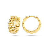 14 Karaat Geelgouden Klapoorringen Schakelmotief - Diameter 15mm en Breedte 4.5mm