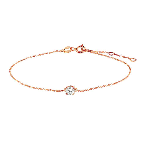 Damesarmband van 14 Karaat Roségoud met Zirkonia - Lengte 16.5+2cm