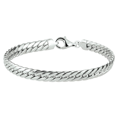 Damesarmband 6mm van Gerhodineerd Zilver, Gourmet Schakel - Lengte 19cm