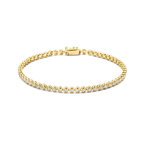Dames Tennisarmband 2.9mm van 14 Karaat Geelgoud, Diamanten 1ct - Lengte 18cm