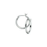 Oorringen van Gediamanteerd Gerhodineerd Zilver - Diameter 20mm Breedte 2mm