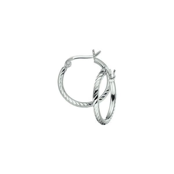 Oorringen van Gediamanteerd Gerhodineerd Zilver - Diameter 20mm Breedte 2mm