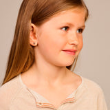 14 Karaat Geelgouden Kinderoorknoppen Lieveheersbeestje met emaille - Formaat 6.5 x 7 mm