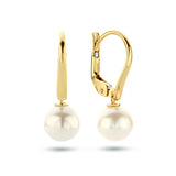 14 Karaat Geelgouden oorhangers met Parel 7mm - Brisur Haak