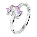 Ring Eenhoorn Zilver Gerhodineerd