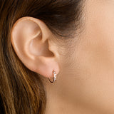 14 Karaat Roségouden Klapoorringen met Zirkonia Diameter 12.5 en Breedte 2.5mm