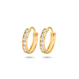 14 Kararaat Geelgouden Klapoorringen met Zirkonia - Formaat 2x11mm