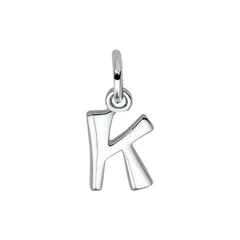925 Zilveren letter hanger - Letter K - 8 x 12 mm
