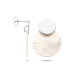 Ronde Oorhangers van Gerhodineerd Zilver met Parelmoer - Hoogte 29mm