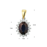 Hanger Saffier 0.96ct En Diamant 0.11ct H Si Goud (Bicolor Goud Geel/Wit)