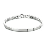 Damesarmband 4.3mm van Gerhodineerd Zilver, Platte schakels - Lengte 19cm