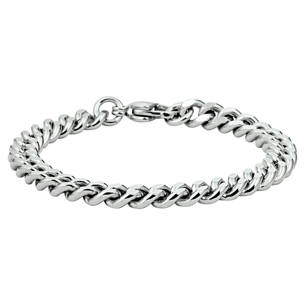 Damesarmband 6.2mm van Edelstaal, Geslepen Gourmet Schakel - Lengte 17cm