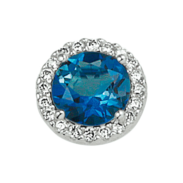Hanger London Blue Topaas 1.00ct En Diamant En 0.10ct G Vsi Goud (Witgoud)