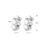 Klapoorringen van Gerhodineerd Zilver Zeshoek - Diameter 9mm en Breedte 3mm