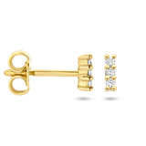 Oorknoppen met Diamant 0.05ct (2x 0.025ct) van 14 Karaat Geelgoud - Formaat 1.5x4.5mm