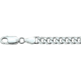 Zilveren collier lengte 60 cm - Gourmet 6 Zijdes Geslepen 5,0 mm - Zilver Wit