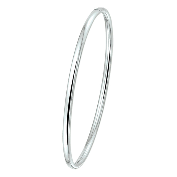 Damesarmband, Bangle van 925 Zilver, Ovale Buis - Formaat 3x60mm