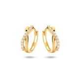 14 Kararaat Geelgouden Klapoorringen met Zirkonia - Formaat 3.5x12.5mm