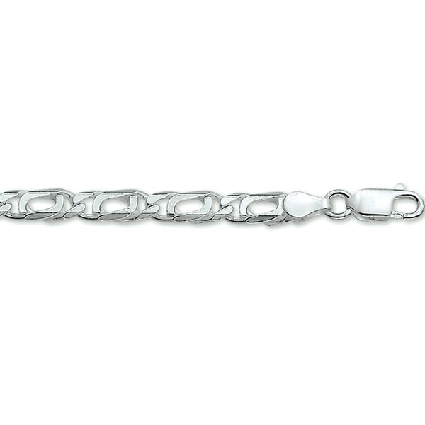 Herenarmband 5mm van 925 Zilver, Valkenoogschakel - Lengte 19cm