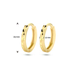Klapoorringen van Gediamanteerd 14 Karaat Geelgoud - Diameter 10.3mm Breedte 1.5mm