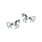925 Zilveren kinderoorknoppen Paard - Formaat 9.5 x 6.5 mm