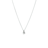 Witgouden collier lengte 39.5cm+2.5 - Anker 0.7 mm - Diamant 0.05ct - 14Krt. Goud